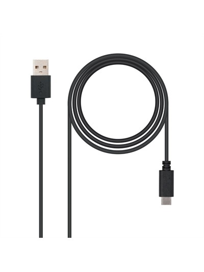 Cable usb tipo c a usb tipo a nanocable 0.5m - macho - macho - negro
