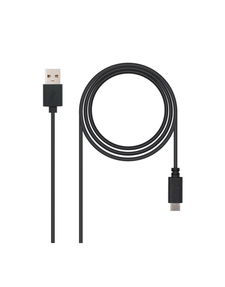 Cable usb tipo c a usb tipo a nanocable 0.5m - macho - macho - negro