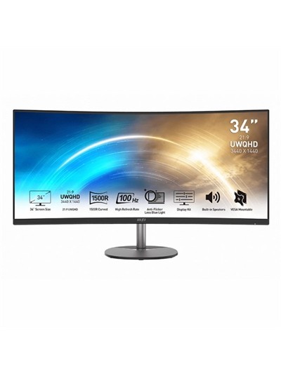 Monitor led 34 pulgadas msi mp341cq dp hdmi mm curvo uwqhd 100 panoramico 21:9