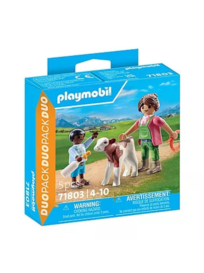 Playmobil - granjera con ternero Playmobil - granjera con ternero