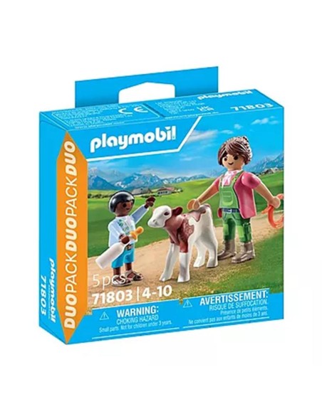 Playmobil - granjera con ternero