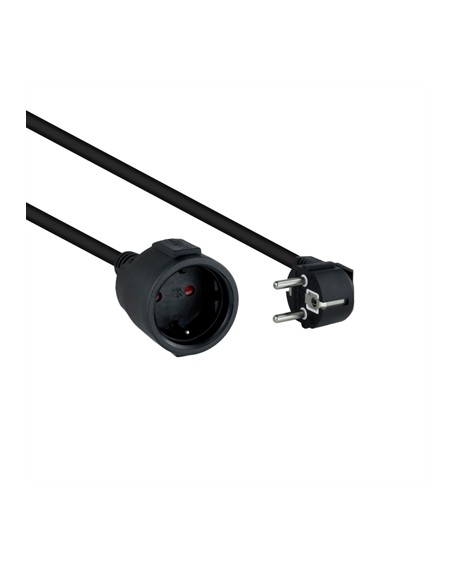 Cable de alimentacion schuko nanocable 2m - macho - hembra - negro