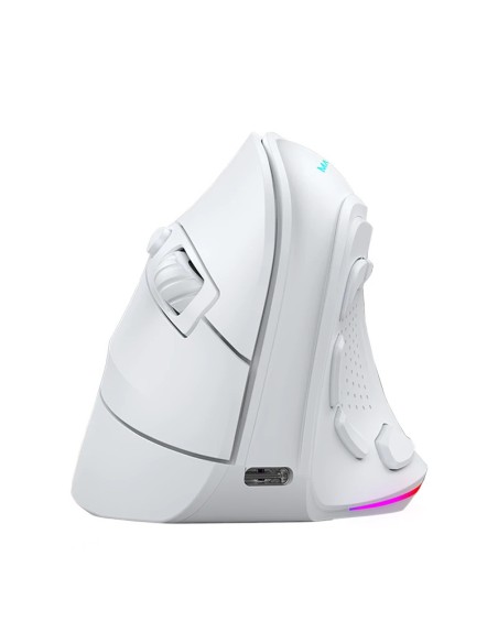 Mouse raton mars gaming ergonomico vertical.rgb inalambrico tri - mode blanco