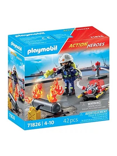 Playmobil - bombero con bomba de agua