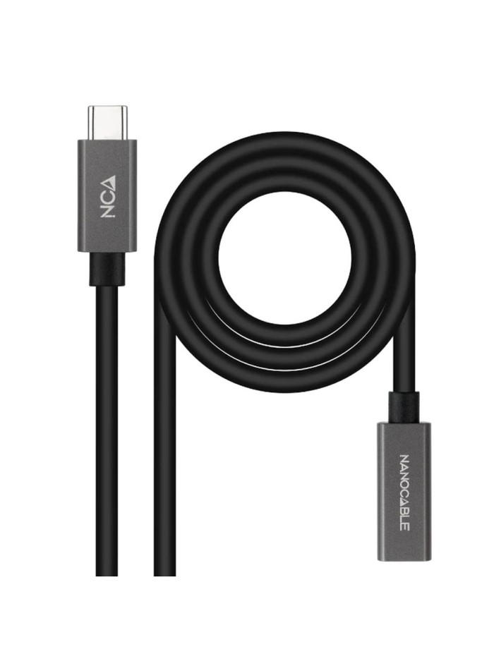 Cable usb tipo c nanocable 0.5m - macho - hembra - negro Cable usb tipo c nanocable 0.5m - macho - hembra - negro