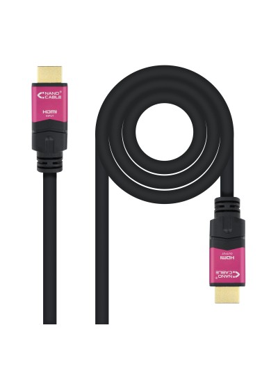 Cable hdmi nanocable v2.0 4k@60hz 18 gbps con repetidor a - m - a - m negro 15 m