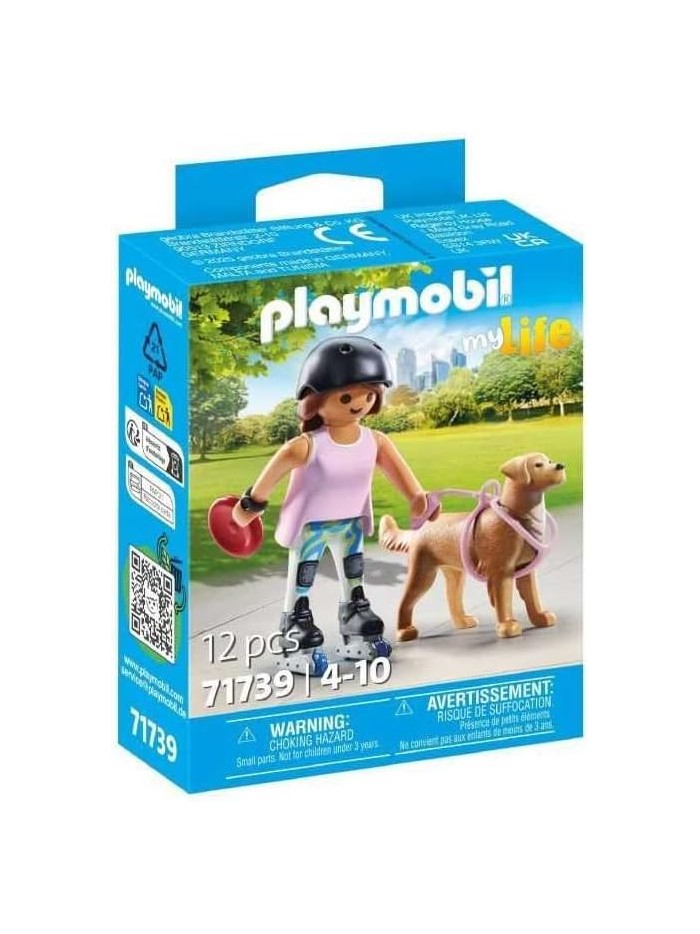 Playmobil patinadora con retriever Playmobil patinadora con retriever