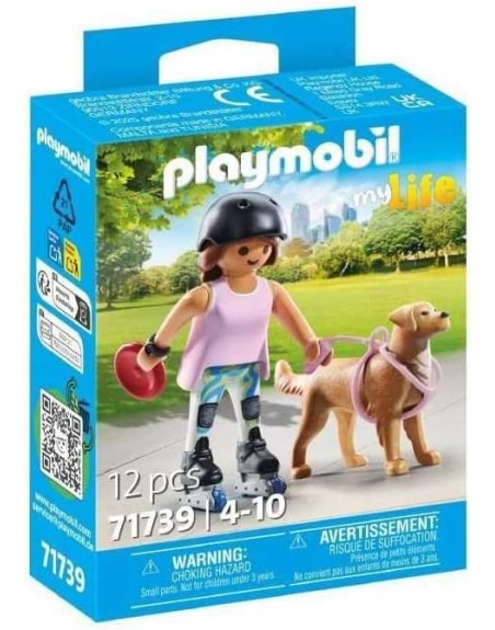 Playmobil patinadora con retriever