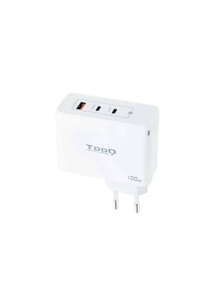 Cargador de pared tooq gan 2 x usb tipo 1 x usb tipo a 100w Cargador de pared tooq gan 2 x usb tipo 1 x usb tipo a 100w