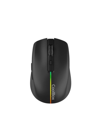 Mouse raton coolbox gaming w01 negro 1600 dpi inalambrico recargable