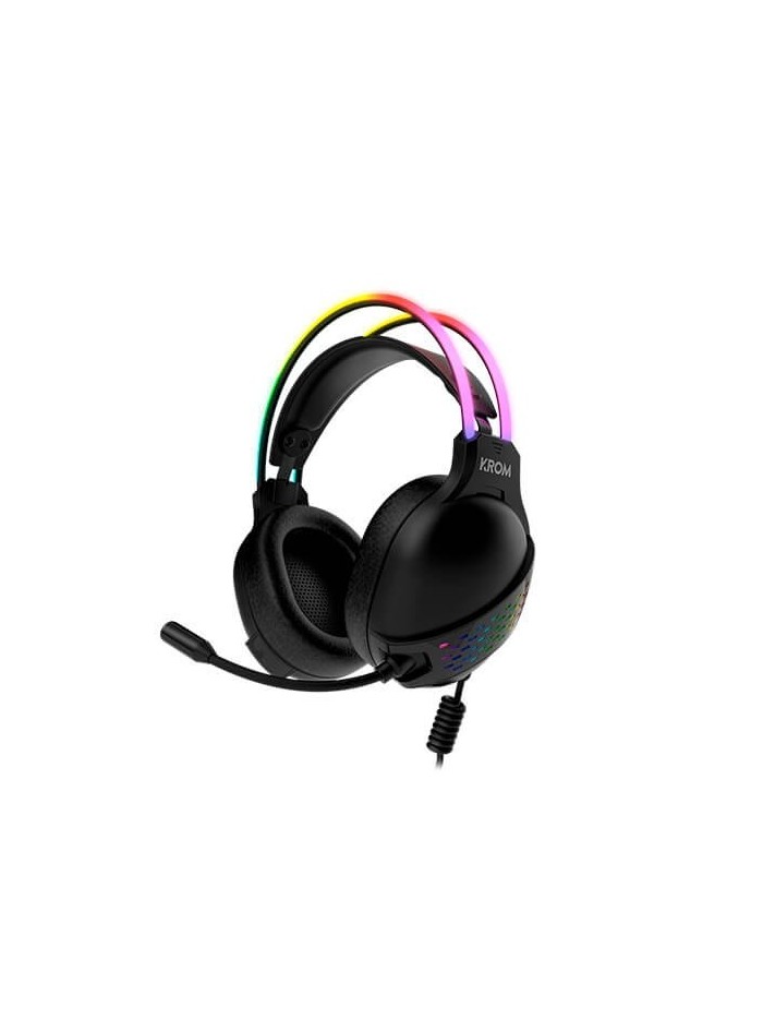 Auriculares micro krom klaim diadema - usb 2xjack 3.5mm - rgb Auriculares micro krom klaim diadema - usb 2xjack 3.5mm - rgb