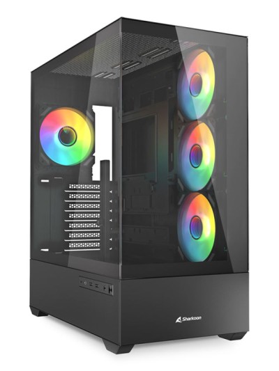 Caja gaming sharkoon ak6 tgv atx negro 4xvent 120mm 2xusb sn fuente
