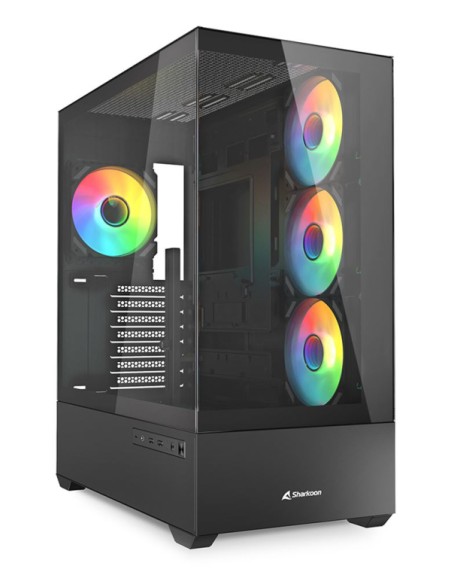 Caja gaming sharkoon ak6 tgv atx negro 4xvent 120mm 2xusb sn fuente