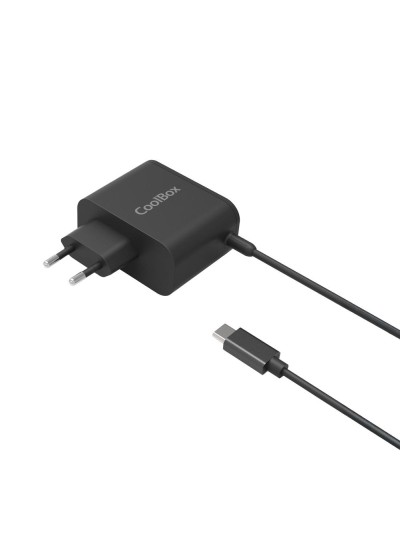 Adaptador cargador rapido de corriente coolbox gan usb - c 65w