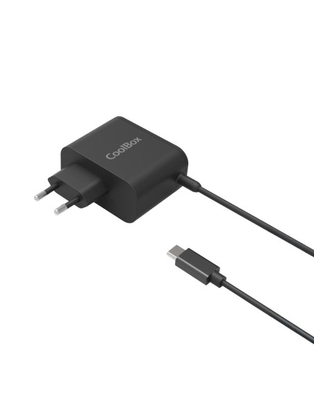 Adaptador cargador rapido de corriente coolbox gan usb - c 65w
