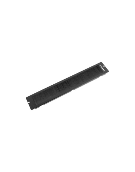 Panel cepillo para entrada cable rack 19 pulgadas suelo negro