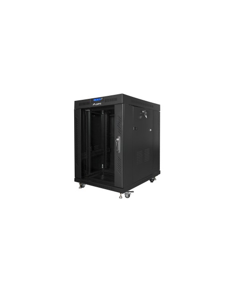 Armario lanberg rack 19 pulgadas 15u 800x1000 lcd puerta cristal flat pack negro