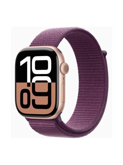 Smartwatch apple watch series 10 gps 46mm rose gold case plum sport loop