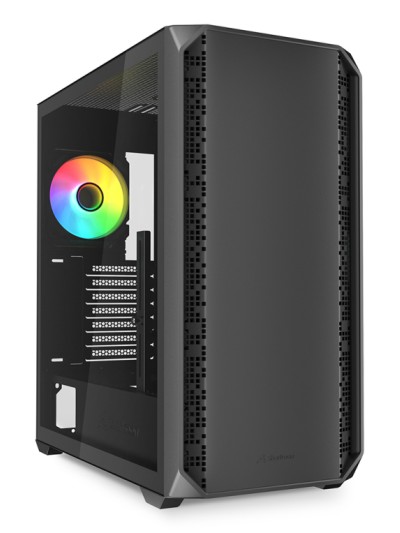 Caja gaming sharkoon ak2 rgb atx negro 2xvent 120mm 2xusb sn fuente