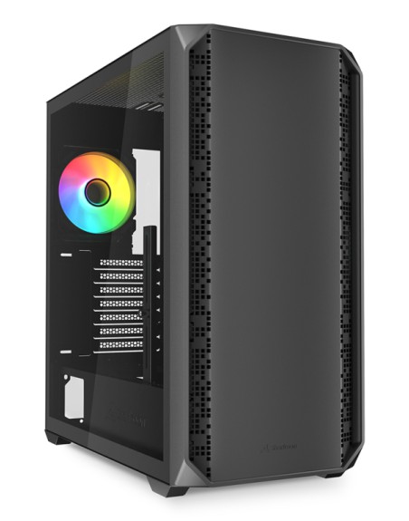 Caja gaming sharkoon ak2 rgb atx negro 2xvent 120mm 2xusb sn fuente