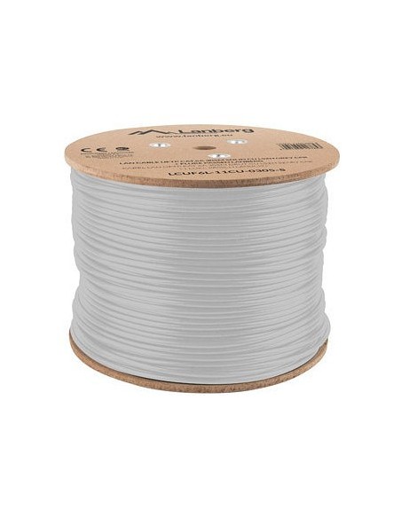 Bobina cat.6a lanberg ftp 305m rj45 solid cobre lszh cpr fluke teste awg24 gris