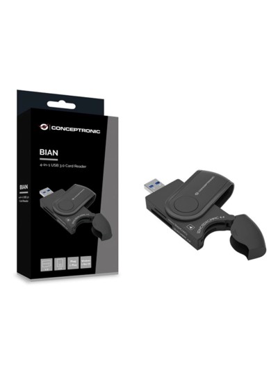 Lector de tarjetas externo usb 3.0 4 en 1 conceptronic bian04b sd - sdhc - sdxc micro sd - t flash