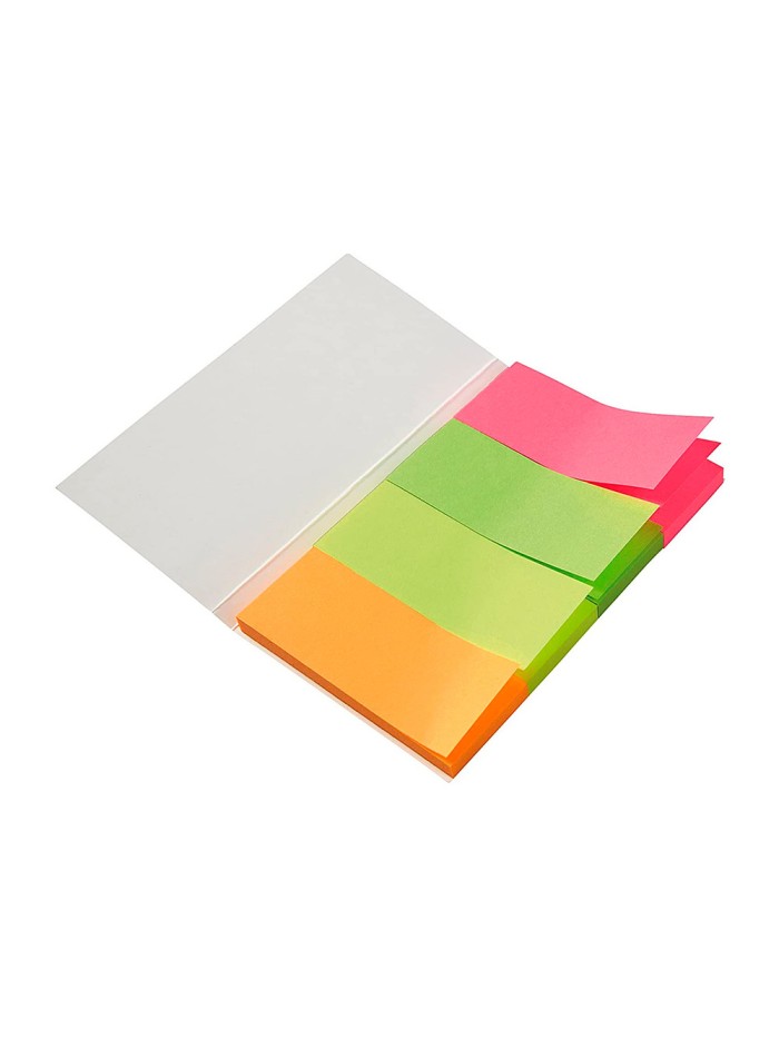 Banderitas separadoras 20x50 mm fluorescente pack de 4 con 20 hojas Banderitas separadoras 20x50 mm fluorescente pack de 4 con 20 hojas