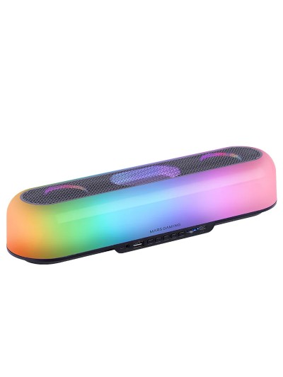 Barra de sonido bluetooth mars gaming msborb negro 20w iluminacion rgb 360