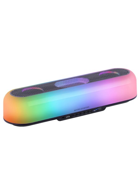 Barra de sonido bluetooth mars gaming msborb negro 20w iluminacion rgb 360