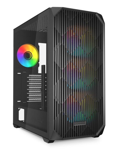 Caja gaming sharkoon ak3 rgb atx negro 3xvent 120mm 2xusb sn fuente