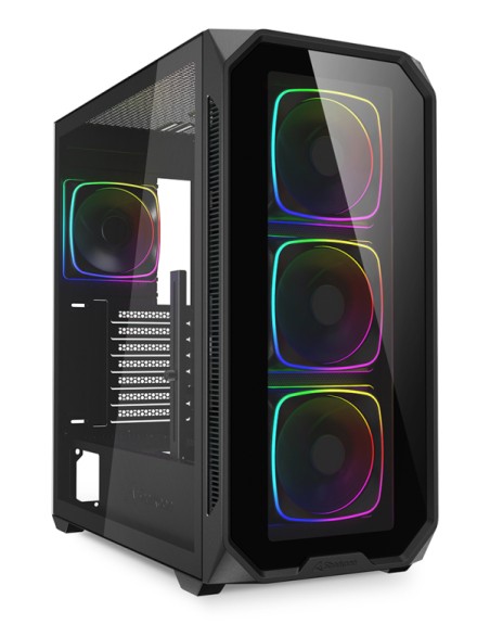 Caja gaming sharkoon ak5g rgb atx negro 4xvent 120mm 3xusb sn fuente