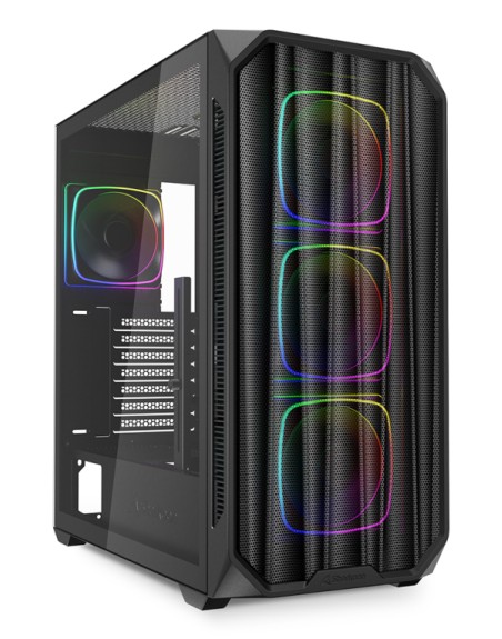 Caja gaming sharkoon ak5m rgb atx negro 3xvent 120mm 2xusb sn fuente