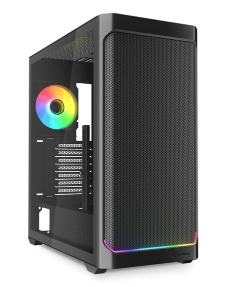 Caja gaming sharkoon ak4w rgb strip negro 4xvent 120mm 3xusb sn fuente