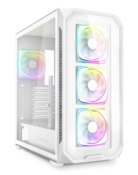 Caja gaming sharkoon ak5g rgb atx blanco 4xvent 120mm 3xusb sn fuente