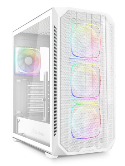 Caja gaming sharkoo nak5m rgb atx blanco 4xvent 120mm 3xusb sn fuente