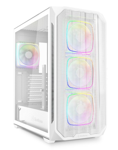 Caja gaming sharkoo nak5m rgb atx blanco 4xvent 120mm 3xusb sn fuente