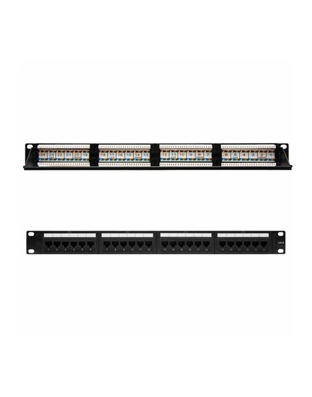 Panel de parcheo nanocable 24 puertos rj45 cat.6 utp 19 pulgadas