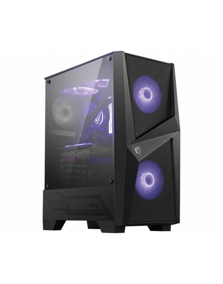 Caja ordenador gaming atx msi mag forge 100m rgb - 2x vent 120mm rgb - cristal templado - negro