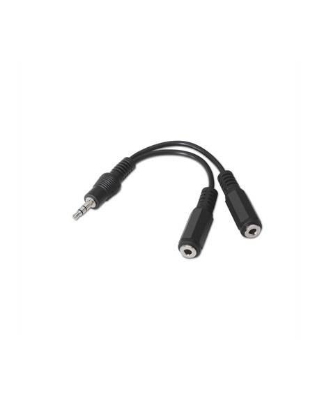 Cable audio nanocable 1 x jack 3.5mm a 2 x jack 3.5mm - macho - hembra - 15cm