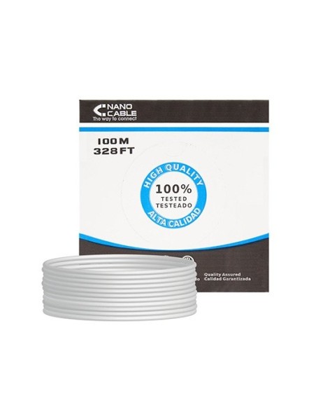 Bobina cable red utp cat6 rj45 nanocable 100m rigido awg24