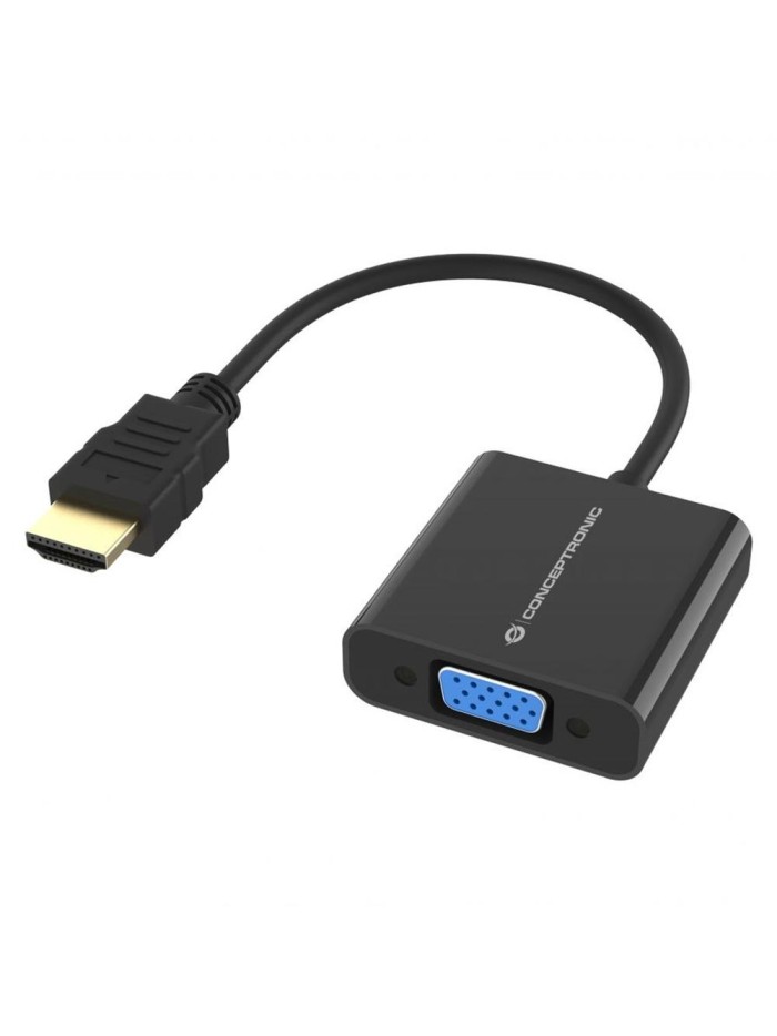 Adaptador hdmi a vga conceptronic 0.25m - macho - hembra - negro Adaptador hdmi a vga conceptronic 0.25m - macho - hembra - negro