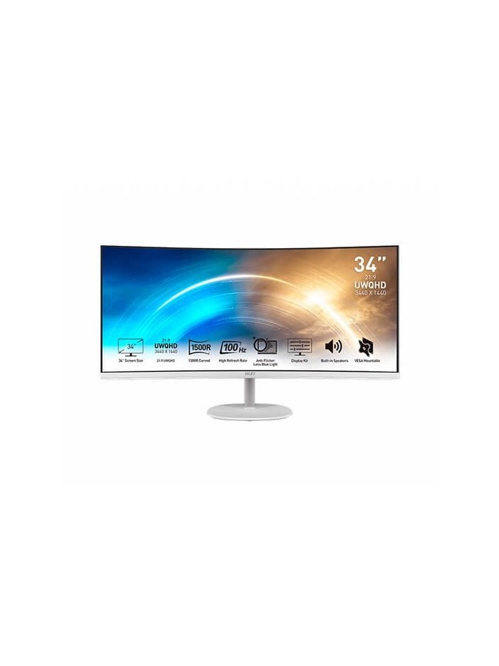 Monitor 34 pulgadas msi pro mp341cqw blanco 100 panoramico 21:9 Monitor 34 pulgadas msi pro mp341cqw blanco 100 panoramico 21:9