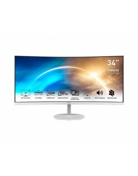 Monitor 34 pulgadas msi pro mp341cqw blanco 100 panoramico 21:9