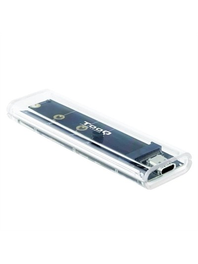 Caja externa tooq ssd m.2 ngff - nvme transparente rgb