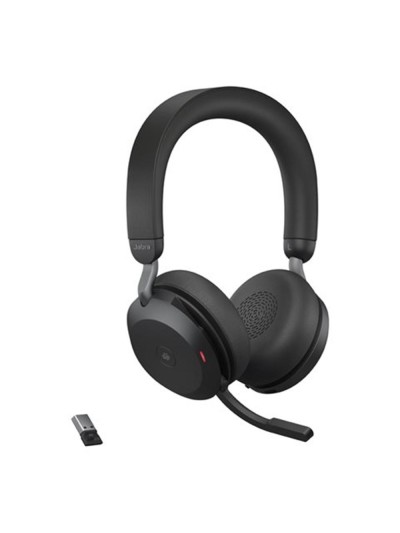 Auriculares jabra evolve2 75 ms stereo inalambrico negro