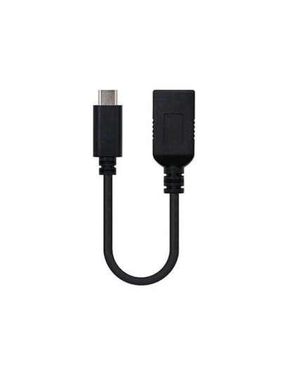 Cable otg usb tipo a 3.1 a usb tipo c 3.1 nanocable 15cm - hembra - macho - negro