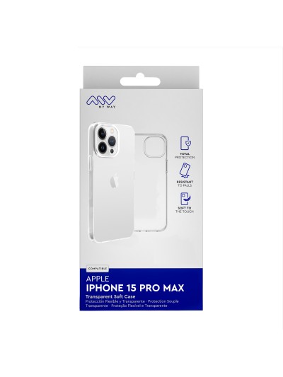 Carcasa myway para apple iphone 15 pro max transparente