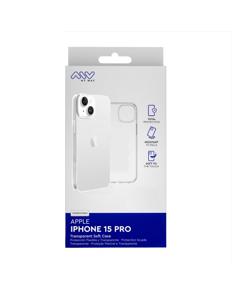 Carcasa myway para apple iphone 15 pro transparente