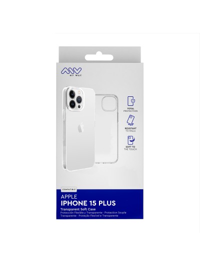 Carcasa myway para apple iphone 15 plus transparente