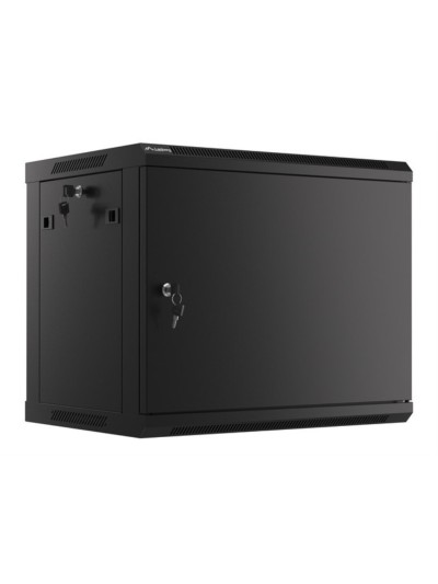 Armario lanberg mural rack 19 pulgadas 9u - 600x450 negro